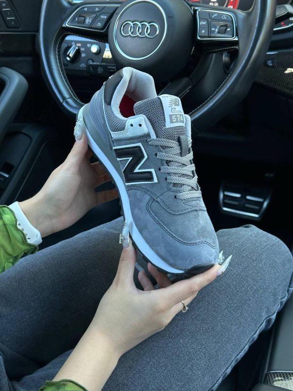 New Balance 574 Premium Gray White Black - Зображення 8