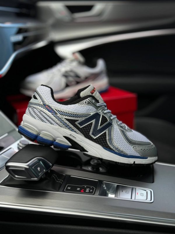 New Balance 860v2 White Silver Navy - Зображення 6