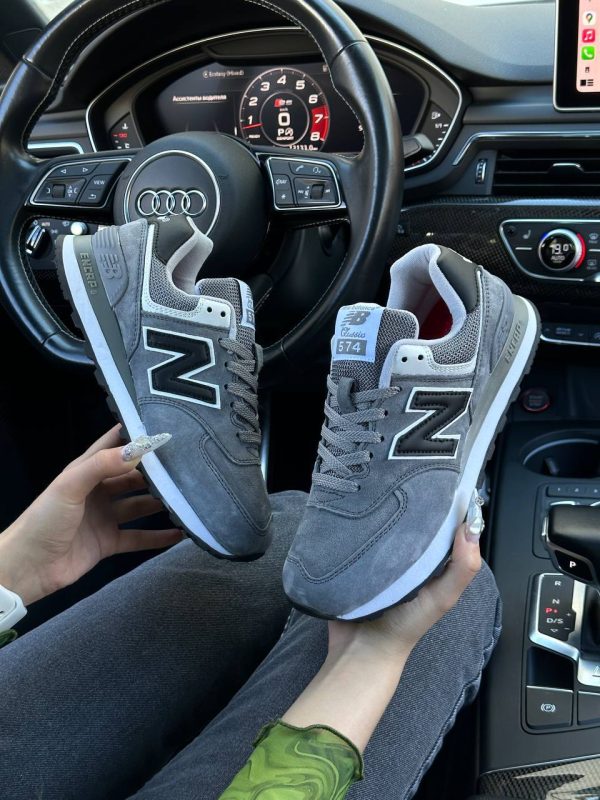 New Balance 574 Premium Gray White Black - Зображення 6