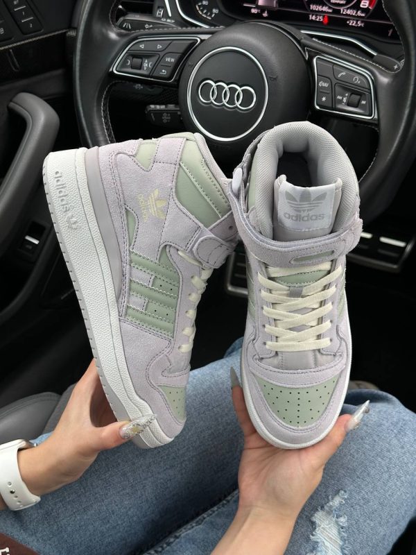 Adidas Originals Forum 84 Mid Grey Suede Olive - Зображення 5