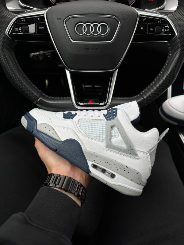 Nike Air Jordan 4 Retro White Blue - Зображення 9