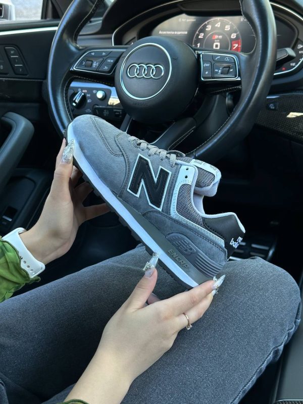 New Balance 574 Premium Gray White Black - Зображення 9