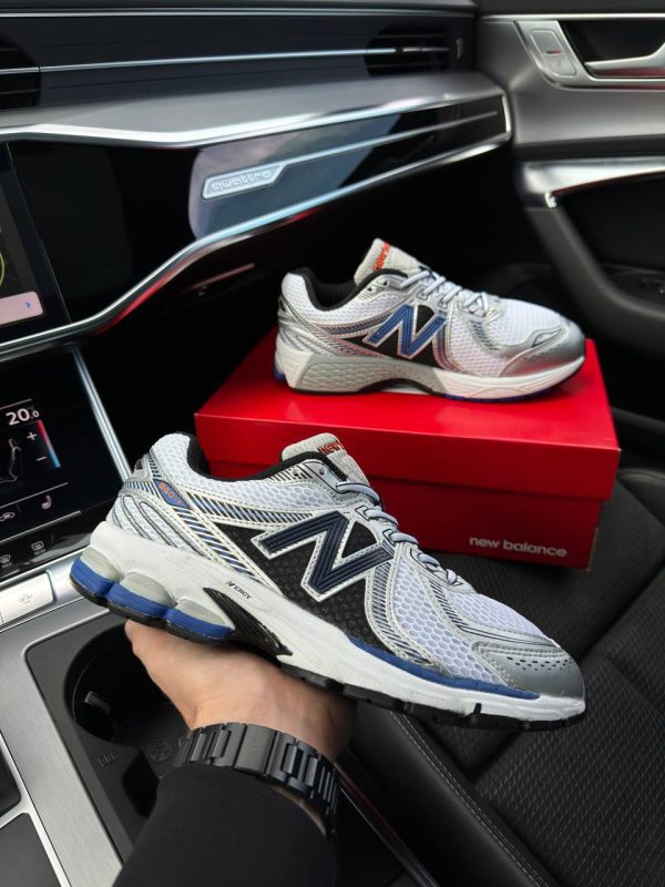 New Balance 860v2 White Silver Navy - Зображення 5