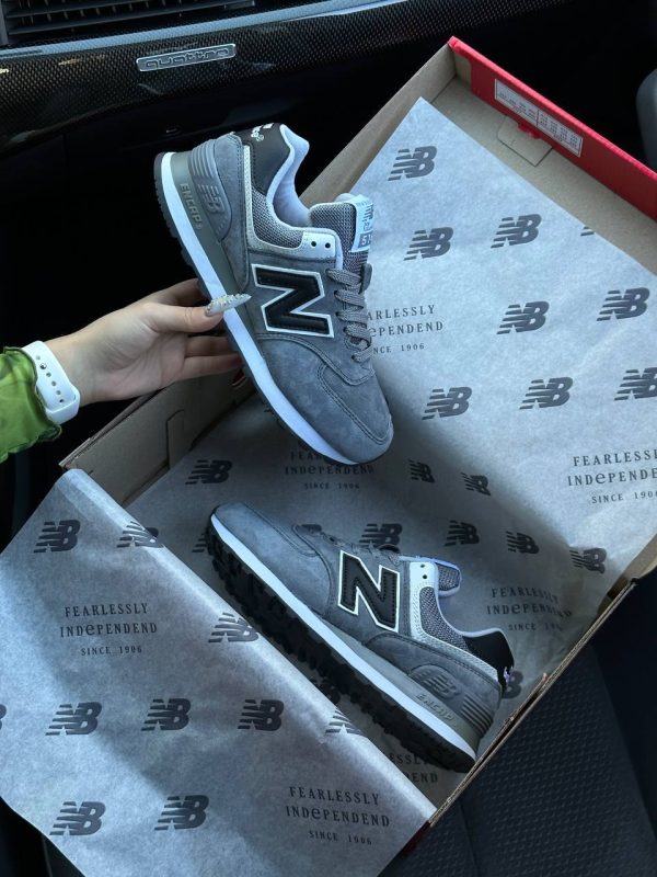 New Balance 574 Premium Gray White Black - Зображення 2