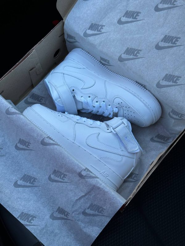 Nike Air Force 1 High All White Fur