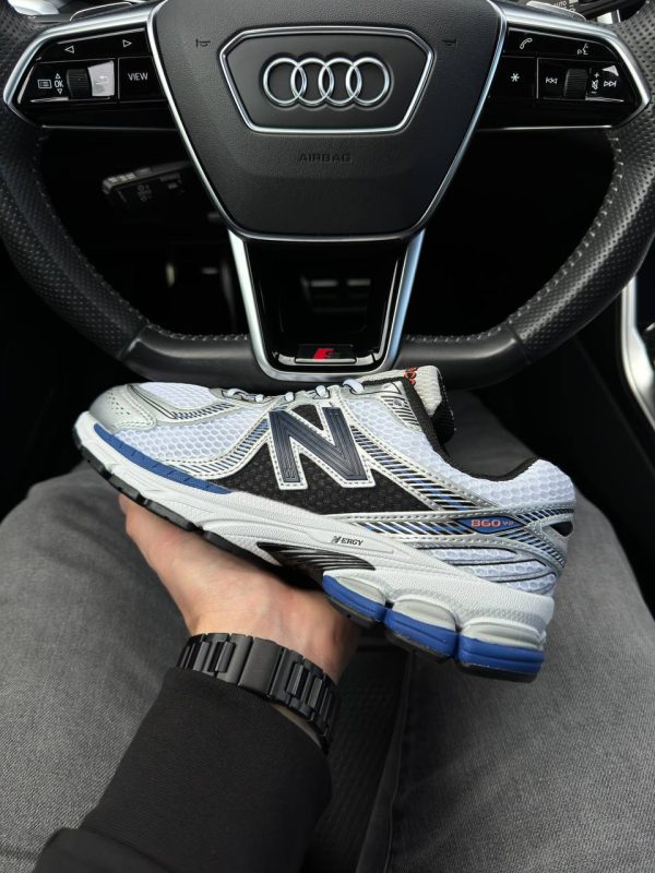 New Balance 860v2 White Silver Navy - Зображення 9