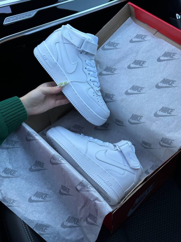 Nike Air Force 1 High All White Fur - Зображення 2