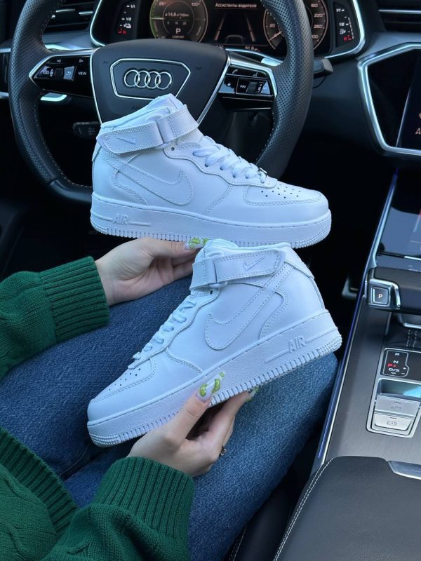 Nike Air Force 1 High All White Fur - Зображення 3