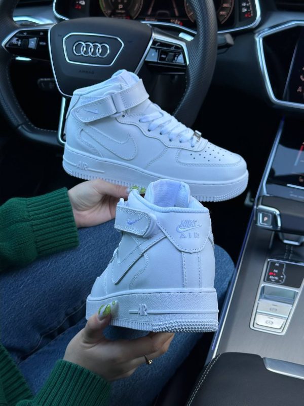 Nike Air Force 1 High All White Fur - Зображення 5