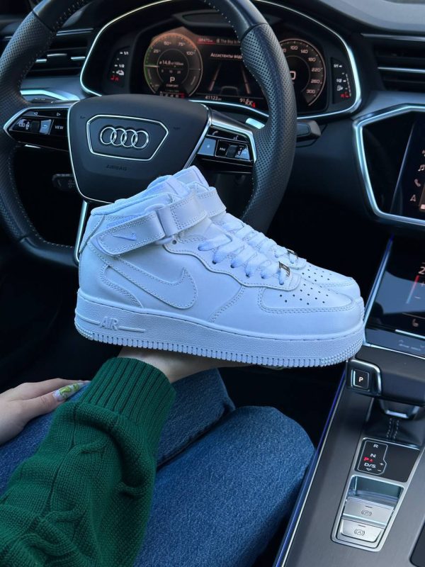 Nike Air Force 1 High All White Fur - Зображення 6