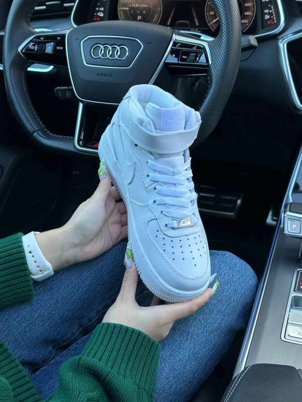Nike Air Force 1 High All White Fur - Зображення 8