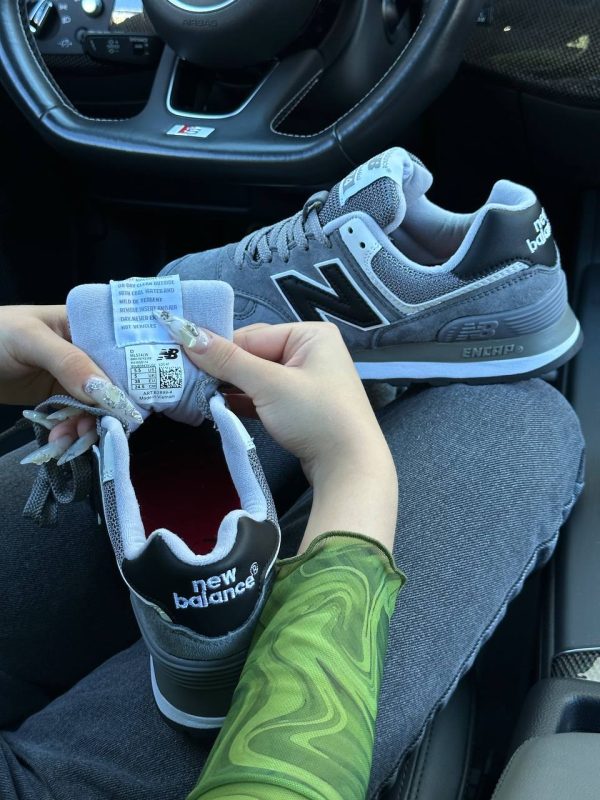 New Balance 574 Premium Gray White Black - Зображення 3