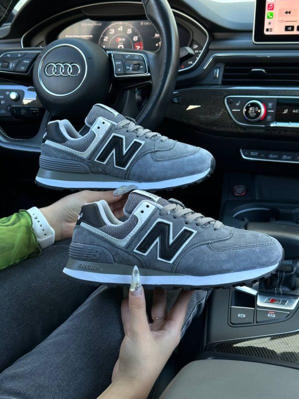 New Balance 574 Premium Gray White Black - Зображення 5