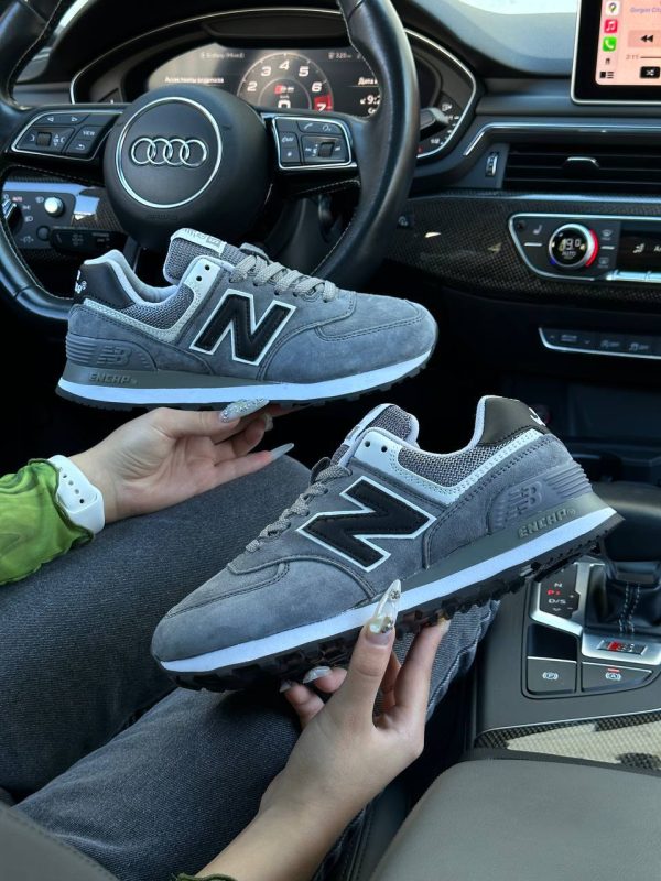 New Balance 574 Premium Gray White Black - Зображення 4