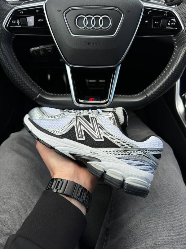 New Balance 860v2 White Silver Black - Зображення 9