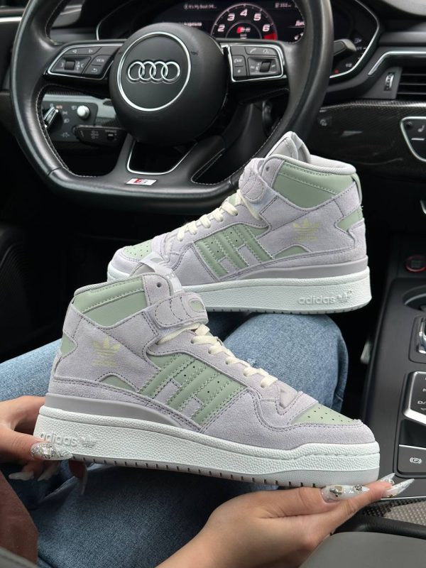 Adidas Originals Forum 84 Mid Grey Suede Olive - Зображення 3