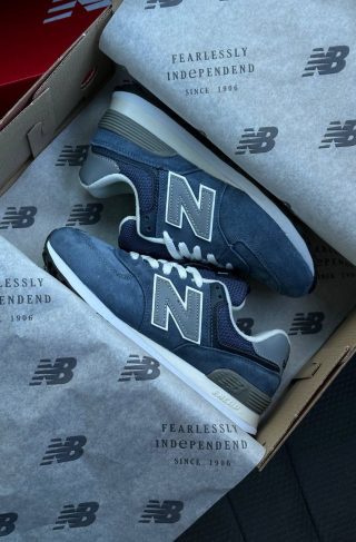 New Balance 574 Premium Blue Reflective
