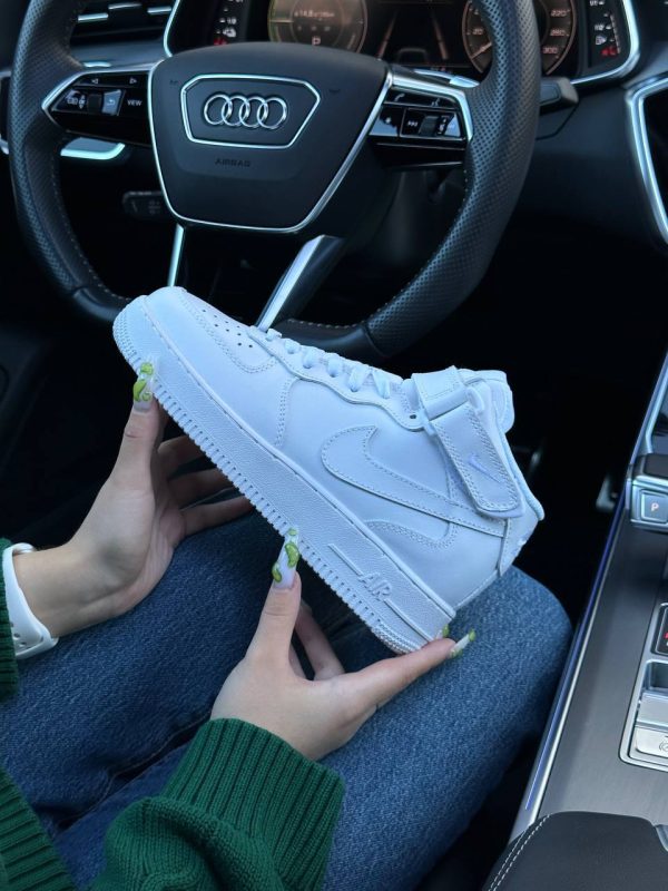 Nike Air Force 1 High All White Fur - Зображення 9